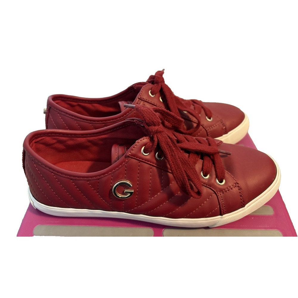 GBG Los Angeles GG Maddey Red Sneakers Women's Size 9.5 Quilted Casual Gold